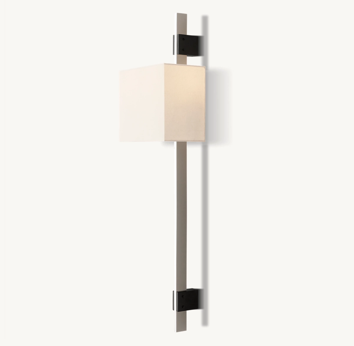 VELA RECTANGULAR BAR SCONCE - RECTANGULAR SHADE - Polished Nickel
