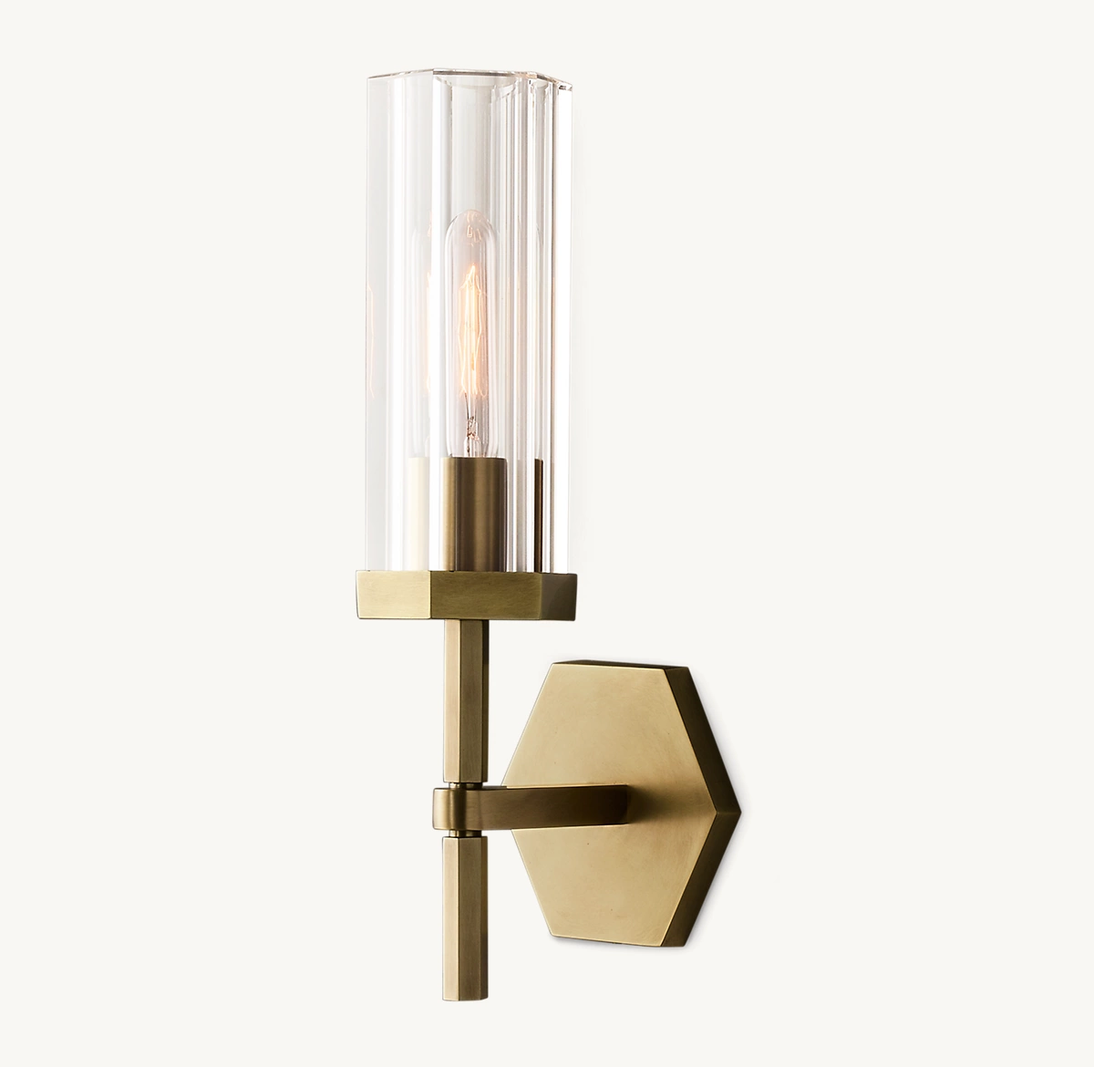 LAMBETH HEXAGONAL SCONCE - Lacquered Burnished Brass