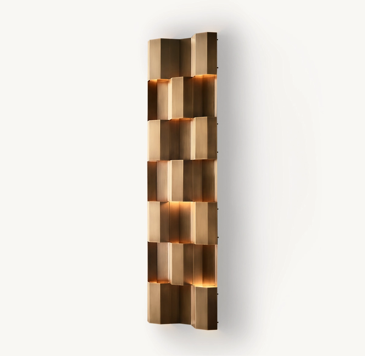 MODERNIST GRID GRAND SCONCE - Vintage Brass