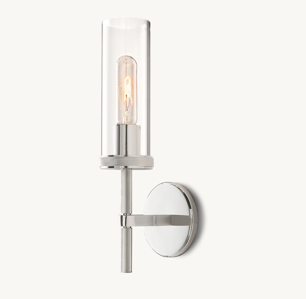 LAMBETH KNURLED SCONCE - Polished Nickel