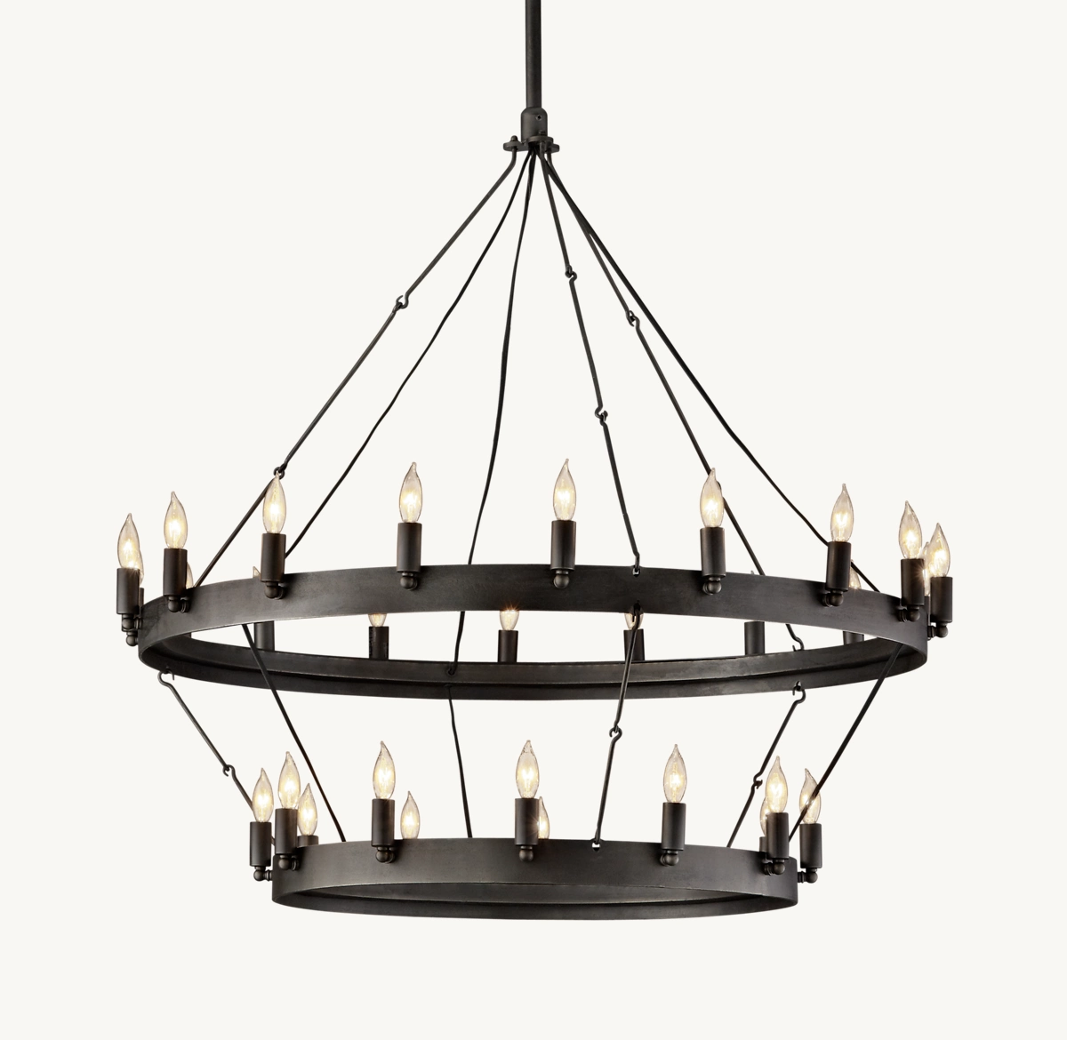 CAMINO VINTAGE CANDELABRA TWO-TIER CHANDELIER 63