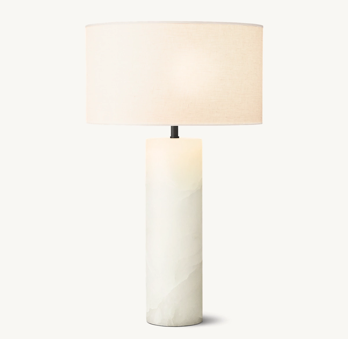 Sarezzo Cylindrical Stone Table Lamp - Alabaster