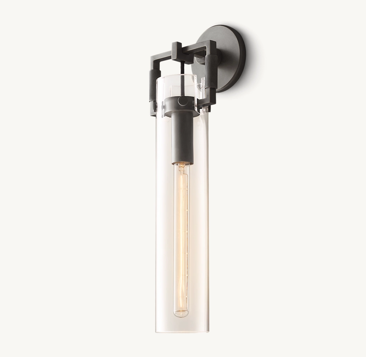 MACHINIST GLASS CYLINDER SCONCE 16
