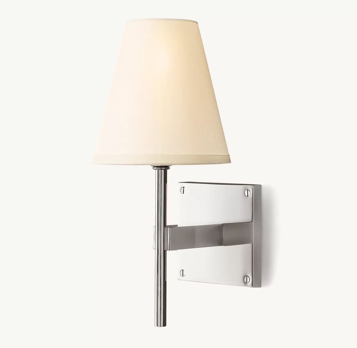 FULHAM LINEN SHADE SCONCE - Polished Nickel