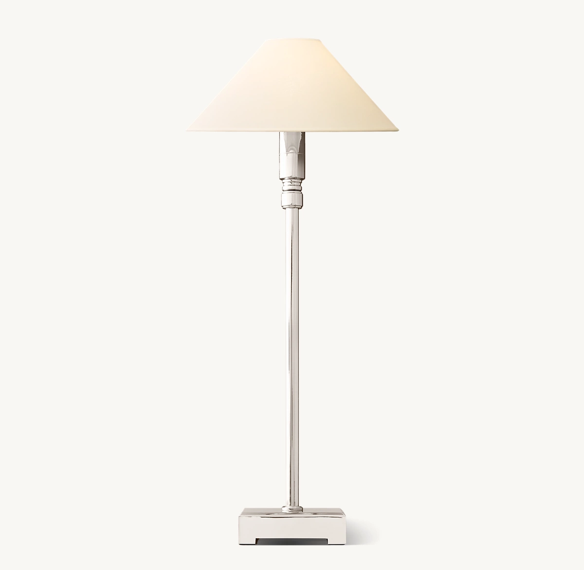 PYRAMID LINEN SHADE TELESCOPING TABLE LAMP - Polished Nickel